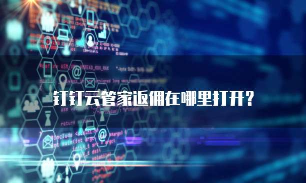 钉钉云管家返佣在哪里打开?