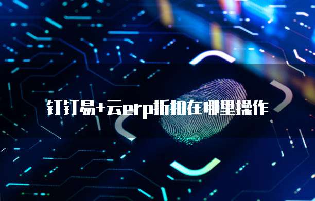 钉钉易+云erp折扣在哪里操作