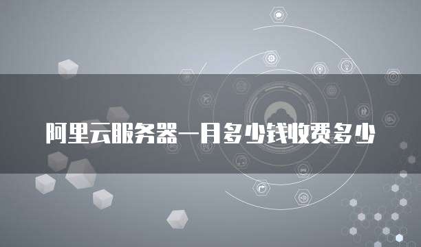 阿里云服务器一月多少钱收费多少