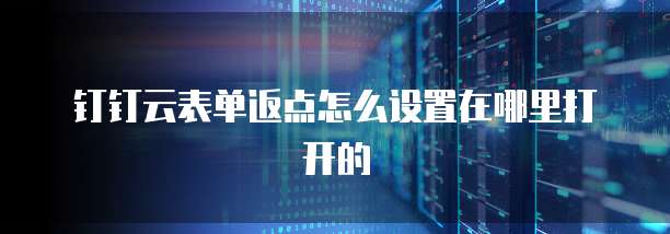钉钉云表单返点怎么设置在哪里打开的