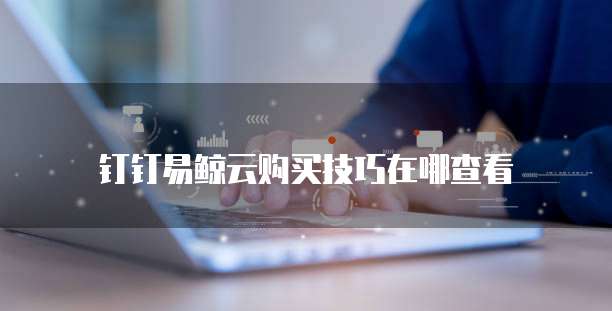 钉钉易鲸云购买技巧在哪查看