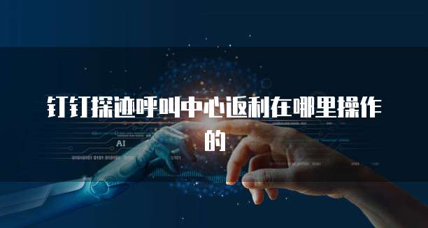钉钉探迹呼叫中心返利在哪里操作的