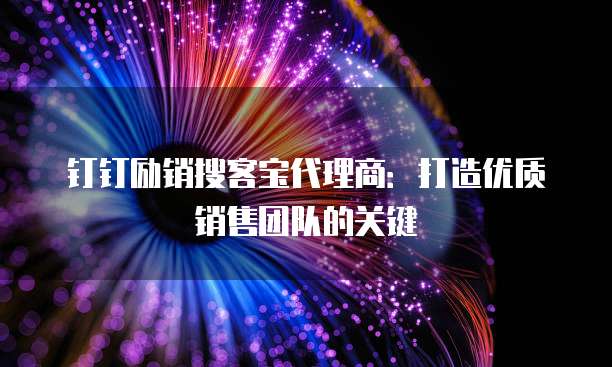 钉钉励销搜客宝代理商:打造优质销售团队的关键