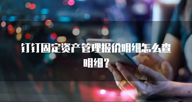 钉钉固定资产管理报价明细怎么查明细?