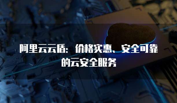 阿里云云盾:价格实惠、安全可靠的云安全服务
