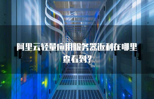 阿里云轻量应用服务器返利在哪里查看到?