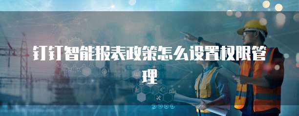 钉钉智能报表政策怎么设置权限管理