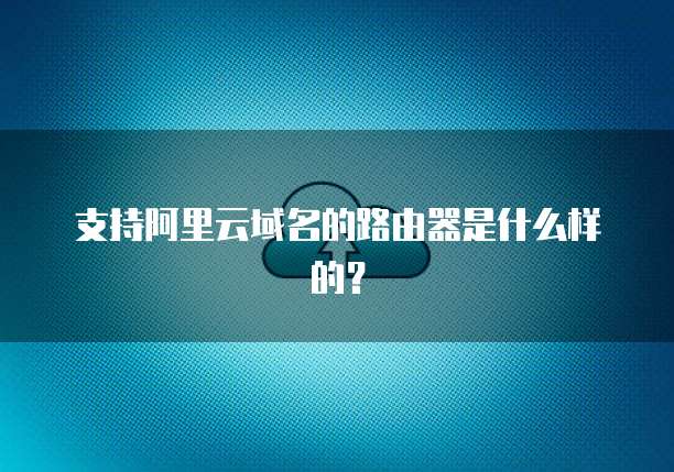 支持阿里云域名的路由器是什么样的?