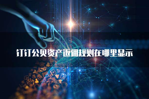 钉钉公贝资产返佣规则在哪里显示