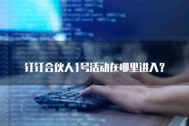 钉钉合伙人1号活动在哪里进入？