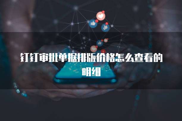 钉钉审批单据排版价格怎么查看的明细