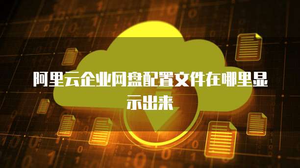阿里云企业网盘配置文件在哪里显示出来