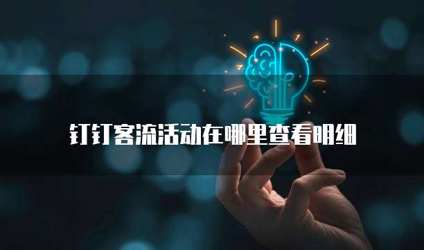钉钉客流活动在哪里查看明细