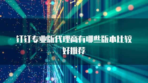 钉钉专业版代理商有哪些版本比较好推荐