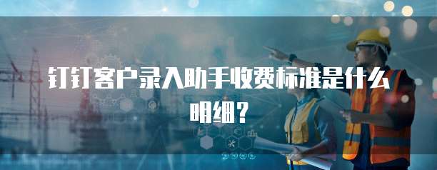 钉钉客户录入助手收费标准是什么明细？