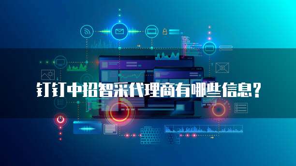 钉钉中招智采代理商有哪些信息?