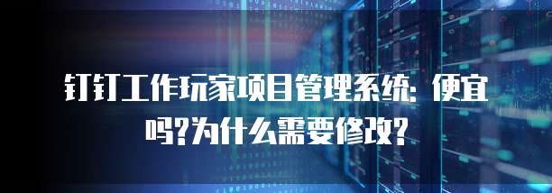 钉钉工作玩家项目管理系统: 便宜吗?为什么需要修改?