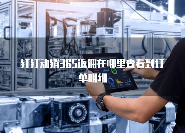 钉钉动销365返佣在哪里查看到订单明细