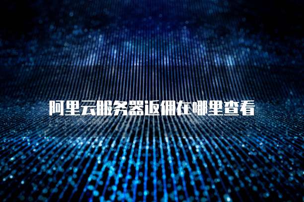 阿里云服务器返佣在哪里查看