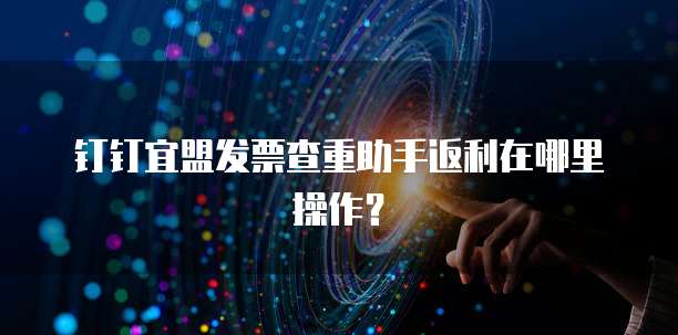 钉钉宜盟发票查重助手返利在哪里操作?