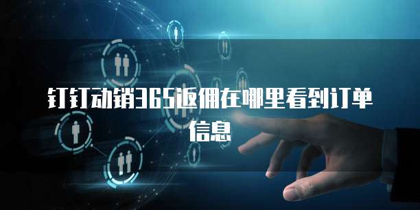 钉钉动销365返佣在哪里看到订单信息