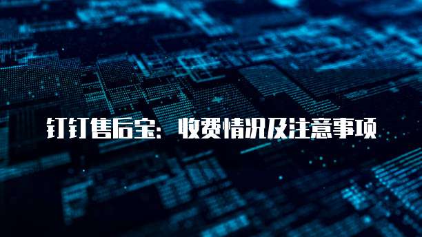 钉钉售后宝:收费情况及注意事项