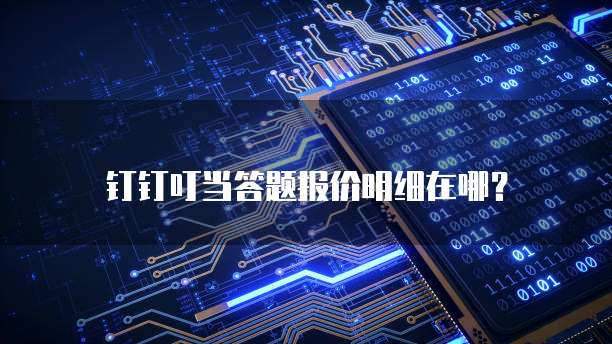 钉钉叮当答题报价明细在哪？