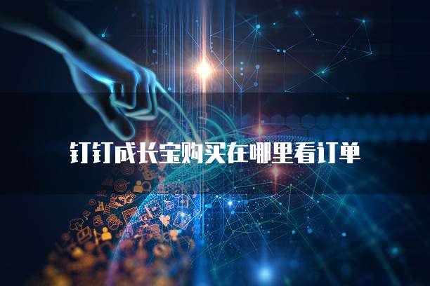 钉钉成长宝购买在哪里看订单