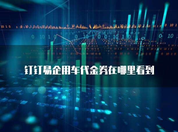 钉钉易企用车代金券在哪里看到