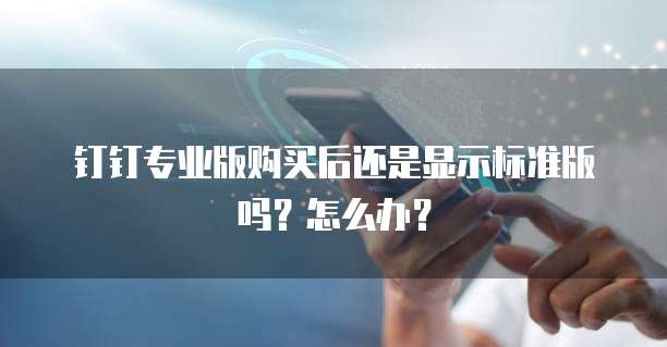 钉钉专业版购买后还是显示标准版吗?怎么办?