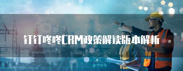 钉钉咚咚CRM政策解读版本解析