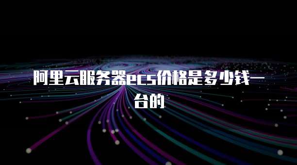 阿里云服务器ecs价格是多少钱一台的