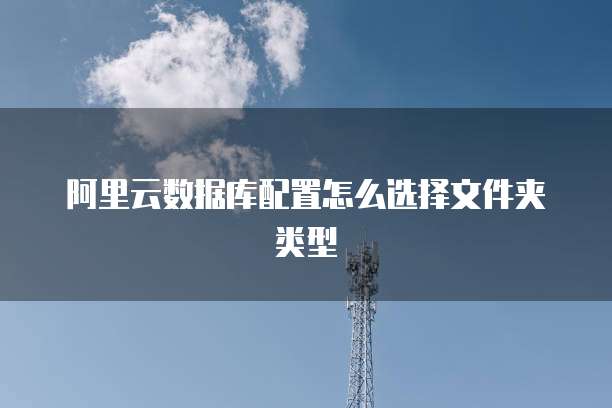 阿里云数据库配置怎么选择文件夹类型
