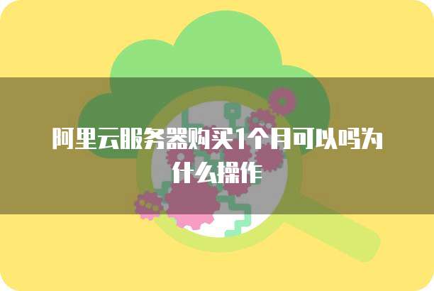 阿里云服务器购买1个月可以吗为什么操作