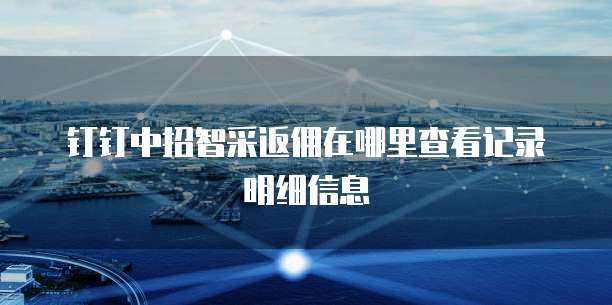 钉钉中招智采返佣在哪里查看记录明细信息