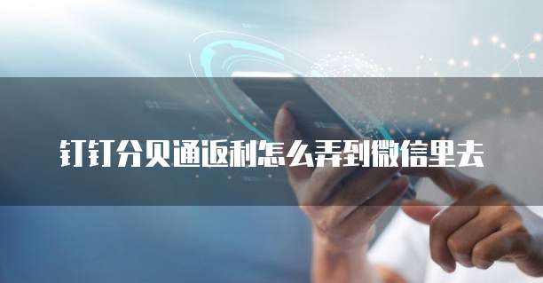 钉钉分贝通返利怎么弄到微信里去