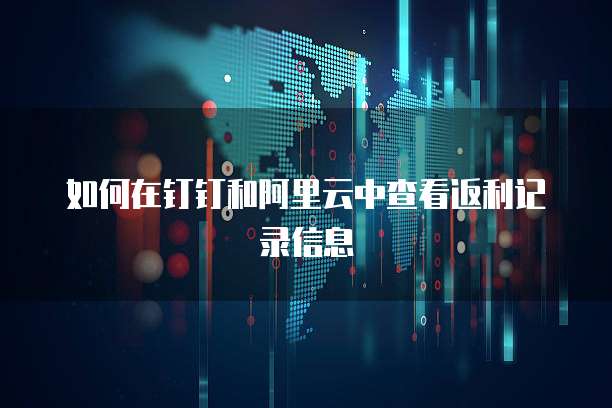 如何在钉钉和阿里云中查看返利记录信息