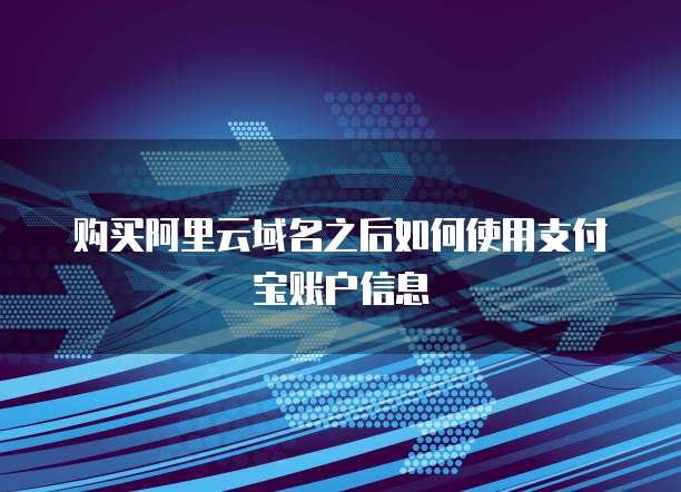 购买阿里云域名之后如何使用支付宝账户信息