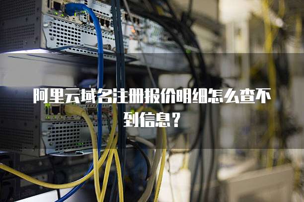 阿里云域名注册报价明细怎么查不到信息？