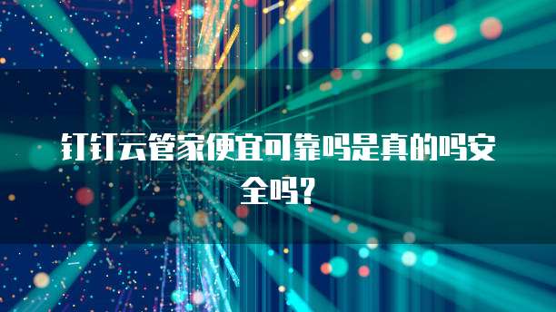 钉钉云管家便宜可靠吗是真的吗安全吗?