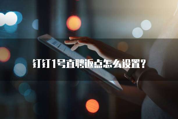 钉钉1号直聘返点怎么设置?
