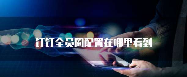 钉钉全员圈配置在哪里看到