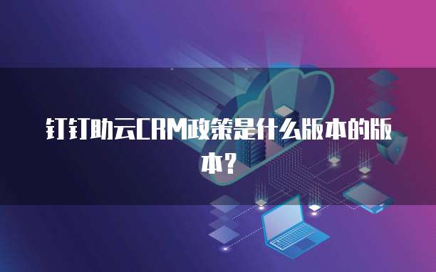 钉钉助云CRM政策是什么版本的版本？
