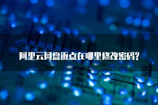 阿里云网盘返点在哪里修改密码?
