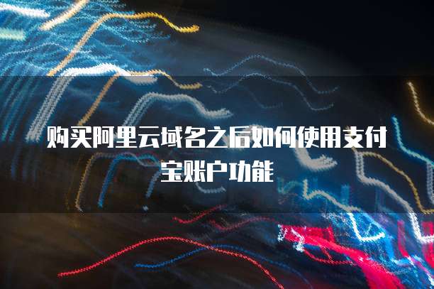 购买阿里云域名之后如何使用支付宝账户功能