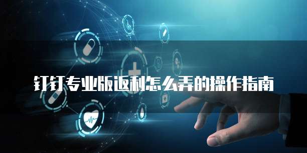 钉钉专业版返利怎么弄的操作指南