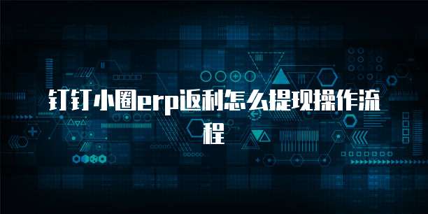 钉钉小圈erp返利怎么提现操作流程