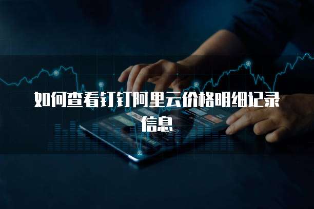 如何查看钉钉阿里云价格明细记录信息