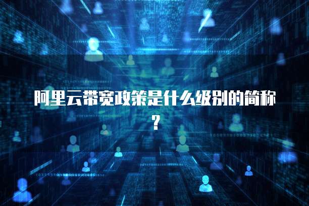 阿里云带宽政策是什么级别的简称?