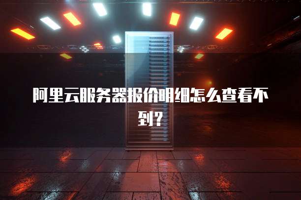 阿里云服务器报价明细怎么查看不到?